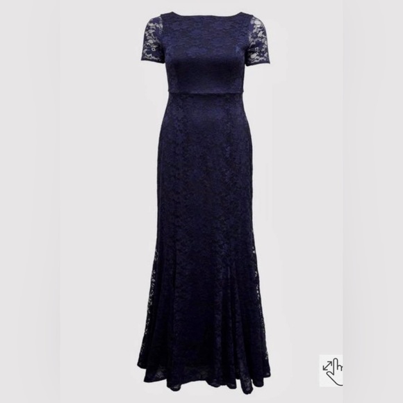 Navy lace full length gown - Picture 7 of 7